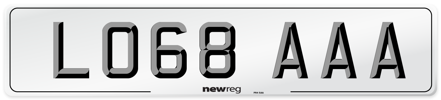 LO68 AAA Number Plate from New Reg